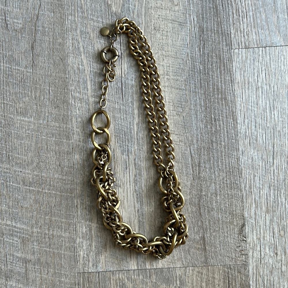 JCrew chunky gold plated brass necklace